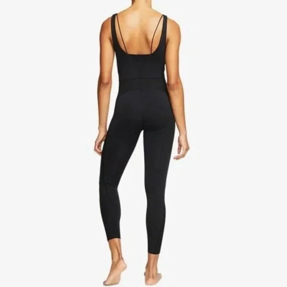 NIKE Yoga Luxe Infinalon Jumpsuit Stretch‎ Black One Piece Dry Fit CJ5272-010 M